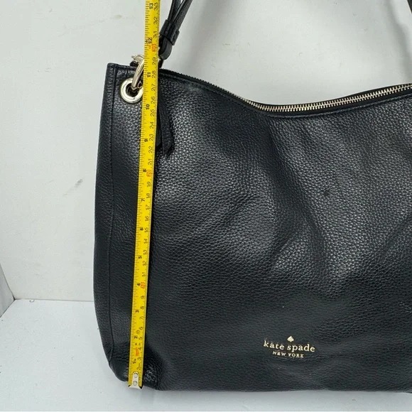 Kate Spade Kat Black Pebbled Leather Hobo Shoulder Bag - Picture 10 of 12